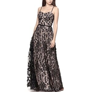 Xscape‎ Women's Black Spaghetti Strap Sweetheart Neckline Formal Gown Dress 12